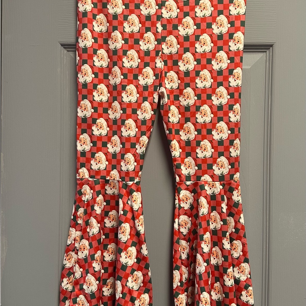Festive Red Santa Kids Bell Bottoms
